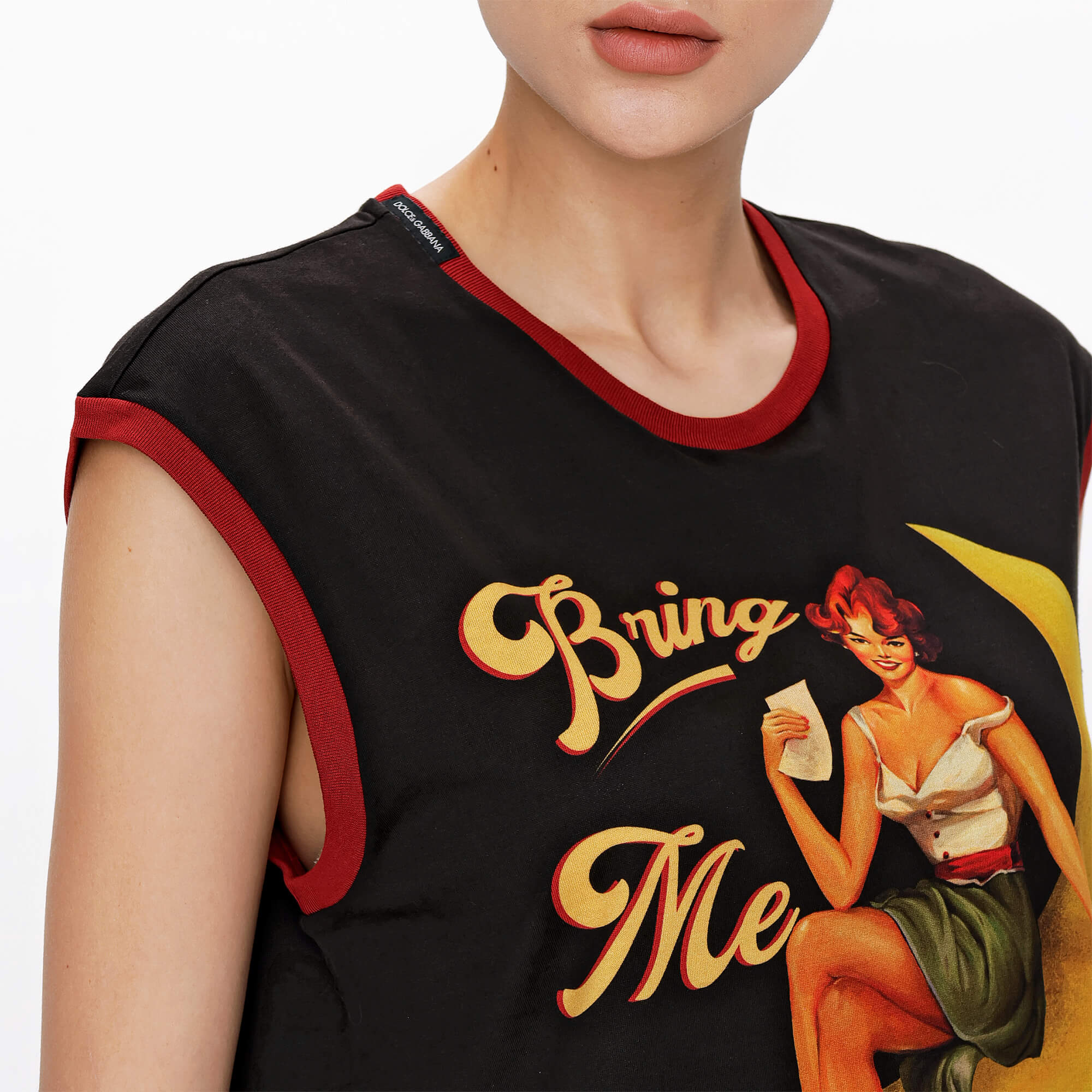 Dolce&Gabbana - Black Bring Print Sleeveless T Shirt